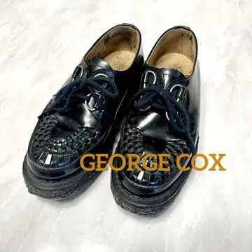GEORGE COX 블랙 가죽 러버 솔 UK5 ( 24.5cm 정도 )