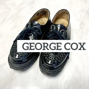 GEORGE COX 블랙 가죽 러버 솔 UK5 ( 24.5cm 정도 )