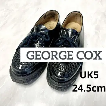 GEORGE COX 블랙 가죽 러버 솔 UK5 ( 24.5cm 정도 )