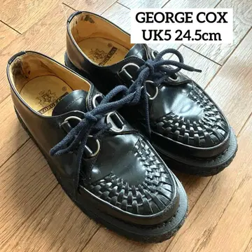 GEORGE COX 블랙 가죽 러버 솔 UK5 ( 24.5cm 정도 )