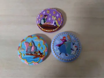 디즈니 자수 캔뱃지 3개 세트