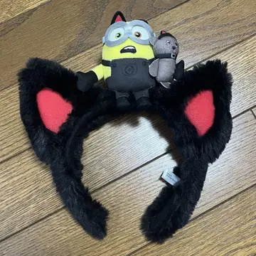 미니언 고양이 귀 머리띠 봉제 인형 포함