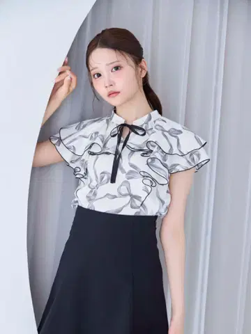 안미르 리본 프릴 칼라 BS