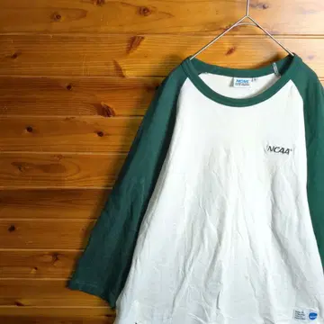 긴팔 티셔츠 화이트 그린 XL 래글런 소매 미국 스포츠