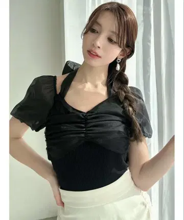 RESEXXY 도킹 리본 니트탑