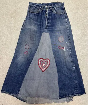 [ 레어 ] Levi's 501 리메이크 스커트 vintage 자수