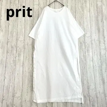 프릿 prit 티셔츠 원피스 [ F ] 셔츠 슬릿 화이트 무지