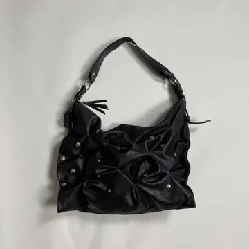 Made in Italy leather studs shoulder bag