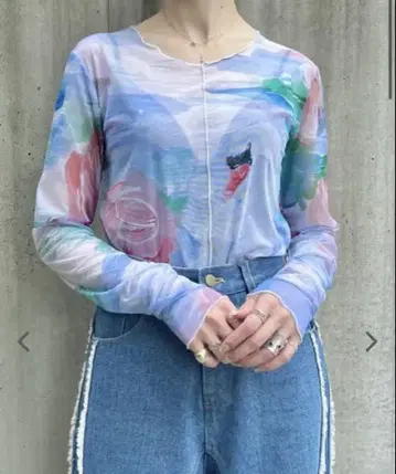 POPPY 아사기니뇨 시스루 상의