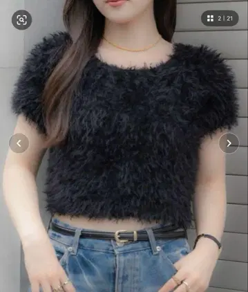 feather tulle knit T-shirt senee