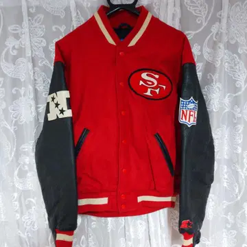 초레어 NFL SF 로고 바시티 자켓 레드