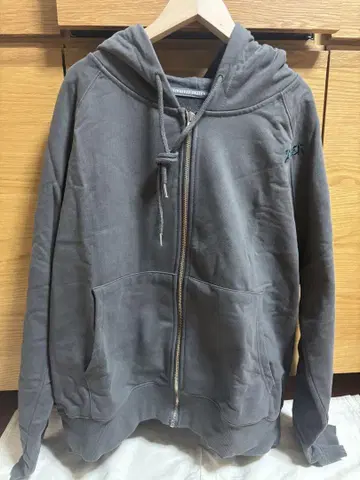 AIVER 헤비 무게 래글런 풀 집업 후드티 자수