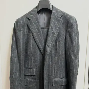 [ 새상품급 ] beams f 링자켓 플란넬 초크 스트라이프 수트 46