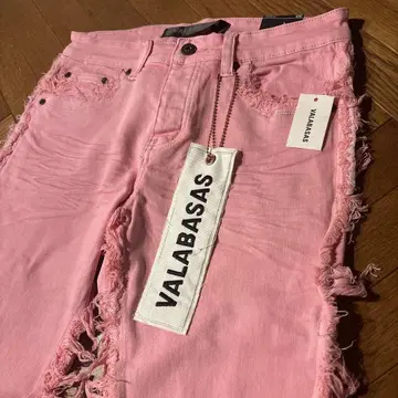 valabasas 스키니 플레어 데님 핑크 30 장미 크러쉬 새상품