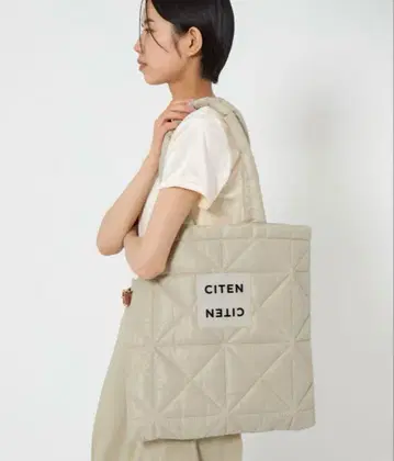 CITEN 패디드 토트백 베이지