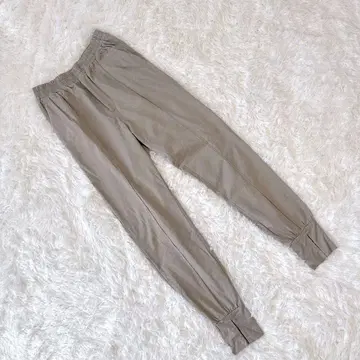 베이지 캐주얼 팬츠 허리밴딩