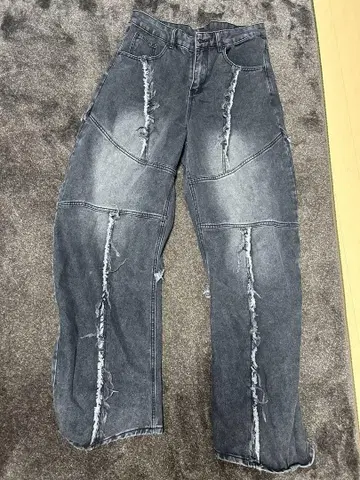 남성용 데님 무지 데미지 가공