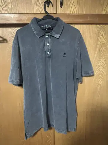 HYDROGEN 그레이 피케 셔츠 스컬 로고 3XL