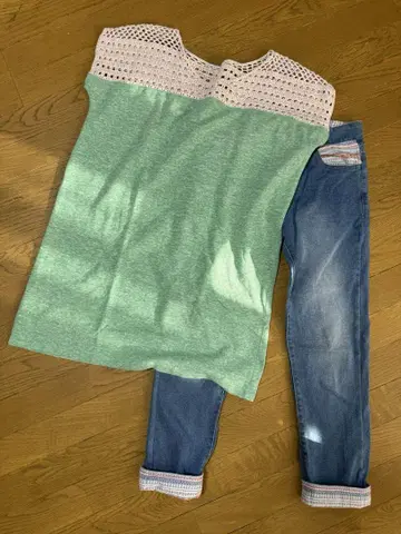 티티카카 튜닉과 데님 팬츠