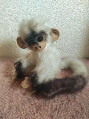 kamar 원숭이 봉제 인형 화이트와 브라운