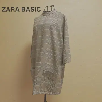 ZARA BASIC 글렌체크 원피스 프론트 빅포켓