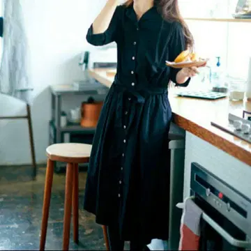 써니클라우드 마녀의 오픈 카라 셔츠 원피스 LT