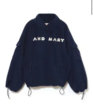 andmary Mary logo fleece jacket navy
