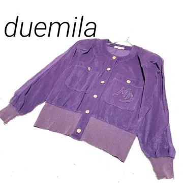 duemila 메쉬 퍼플 긴팔 가디건 42 골드 버튼 메쉬