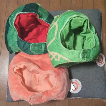 미사용 택 포함 코스튬 모자 수박, 멜론, 복숭아 3종 할로윈