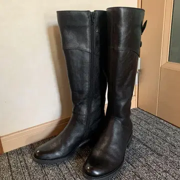 롱 부츠 블랙 천연 가죽 S 사이즈