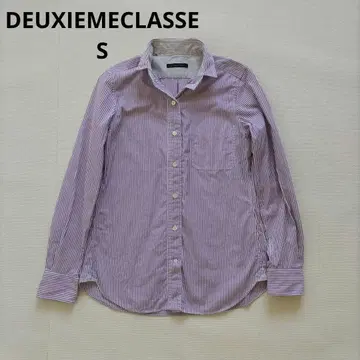 DEUXIEMECLASSE 스트라이프 퍼플 셔츠 일본제 비즈니스