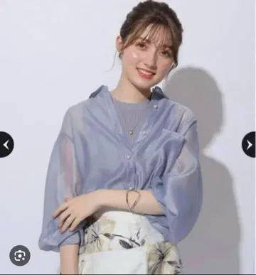 아푸와이저 리셰 펄 버튼 시어 셔츠 니트 앙상블
