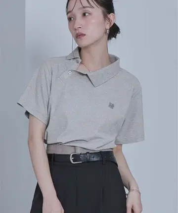 miette 비대칭 칼라 피케 셔츠