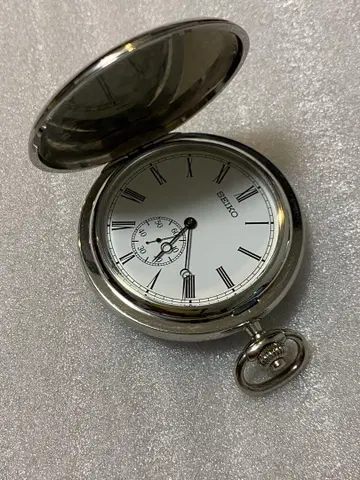 4S28 수동 와인딩 SEIKO 회중시계 실버