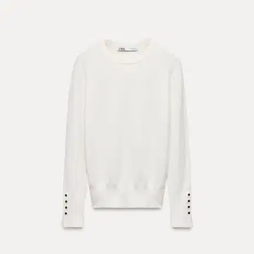 ZARA 자라 베이직 플레인 니트 스웨터 에크루 L 사이즈