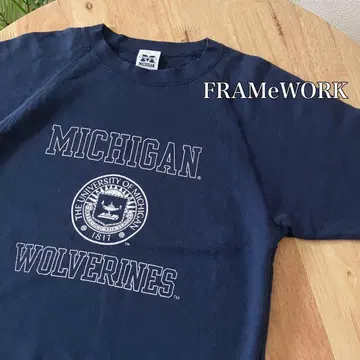 FRAMeWORK 칼리지 하프 슬리브 맨투맨 T