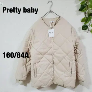 [ Pretty baby ] 베이지 / 퀼팅 자켓 / 리브 / 심플