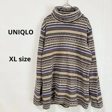 유니클로 UNIQLO 플리스 XL 페어아일 패턴 터틀넥 긴팔