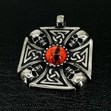 빈티지 실버 스컬 켈트족 펜던트 해골 해골 할리