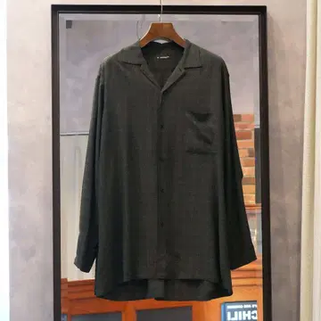 MAATEE&SONS 24AW 강연 레이온 오픈 카라 셔츠 그린