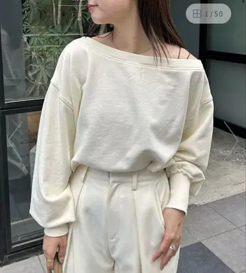 [ 미사용 새상품 ] 카스타네 kastane 상의 맨투맨 오프숄더