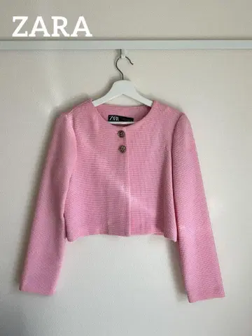 ZARA 핑크 자켓 숏 기장 M 사이즈