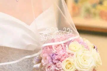 디즈니 앰버서더 호텔 한정판 미키 자수 + 라메 믹스 숏 베일
