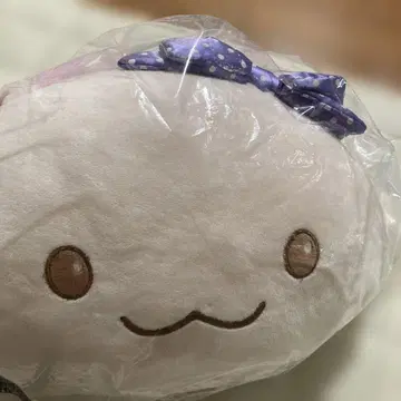 핑크 봉제 인형 보라색 리본 포함 토끼 봉제 인형