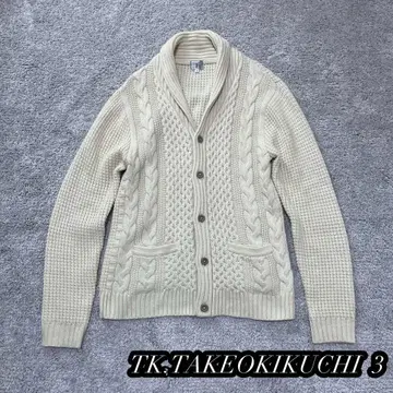 [ tk.TAKEO KIKUCHI ] 케이블 니트 가디건 아이보리 L