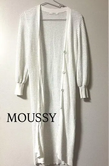 MOUSSY 립플루프 가디건 화이트