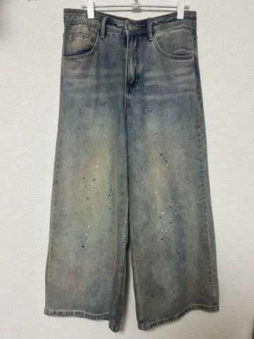[ 완판 ] JHYQ Dirty Mid Blue Baggy Jeans