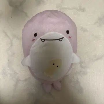 핑크색 오징어 자수 봉제 인형