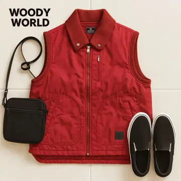 J1112@ WOODY WORLD SPORTS 퀼팅 베스트 LL