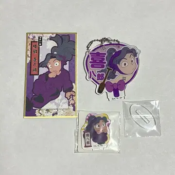 닌타마 란타로 아야베 킵파치로 꽃 그림 부채 키체인, 아크릴 미니 스탠드